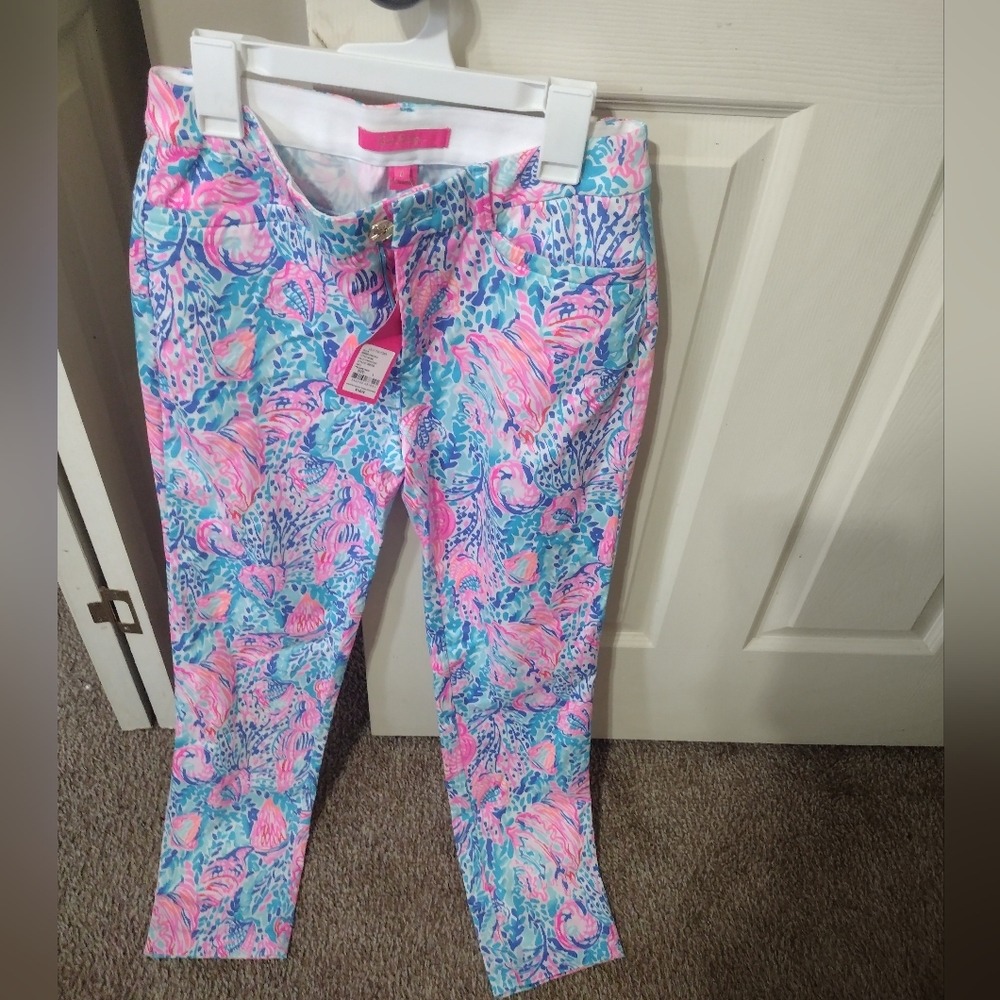 Lilly Pulitzer Multi color Kelly Stretch Pant Size 0 With tags, Treasure Trove